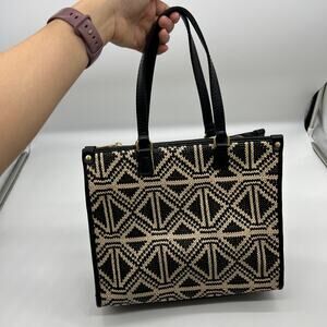 Patricia Nash Leather Ava Medium Tote with Crossbody Strap Tuareg Woven